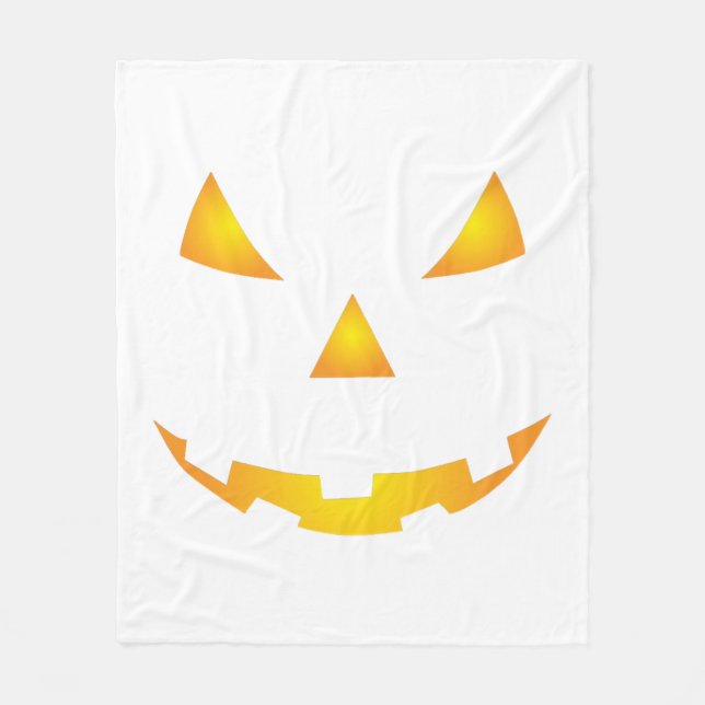 Manta Polar Sonrisa de calabaza de Halloween (Anverso)
