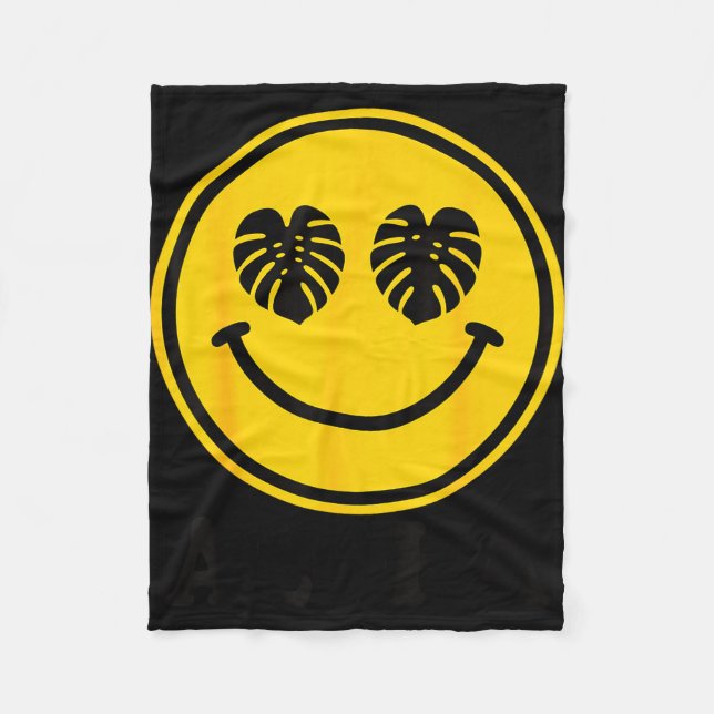 Manta Polar Sonrisa de hoja de Monstera aloha hawaii playa tro (Anverso)