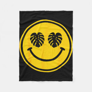 Manta Polar Sonrisa de hoja de Monstera playa tropical verano