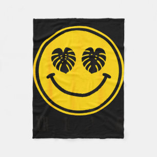 Manta Polar Sonrisa de hoja de Monstera vibraciones tropicales