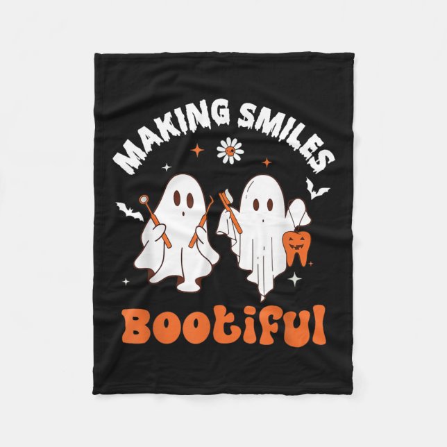 Manta Polar Sonrisas Bootious Funny Ghost Dentist Halloween De (Anverso)