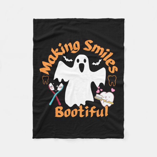 Manta Polar Sonrisas Bootious Funny Ghost Dentist Halloween De (Anverso)