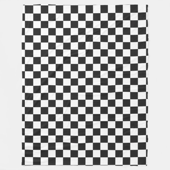 Manta Polar Sophisticated Black and White Checkered Pattern (Anverso)