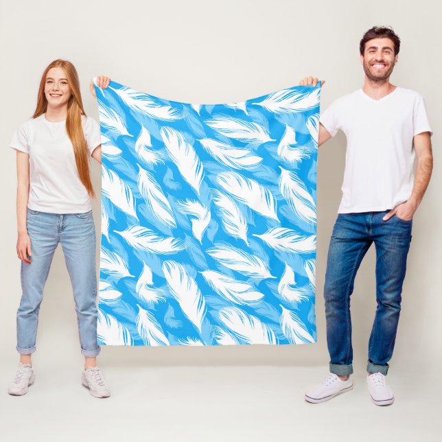 Manta Polar Sophisticated Feather Design On A Bright Blue  (In situ)