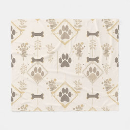 Manta Polar Sophisticated Soft Ivory & Gold Bones Pet Blanket