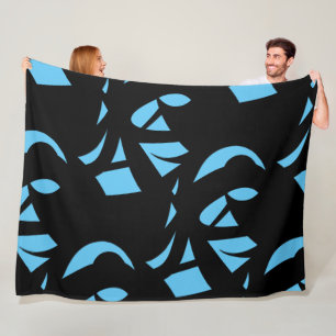 Manta Polar Sorprendente arte moderno azul / negro