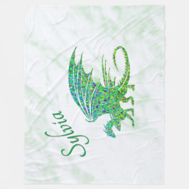 Manta Polar Sorprendente Dragón Verde Mosaico Personal