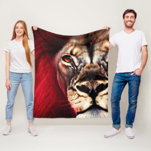 Manta Polar Sorprendente león masculino salvaje