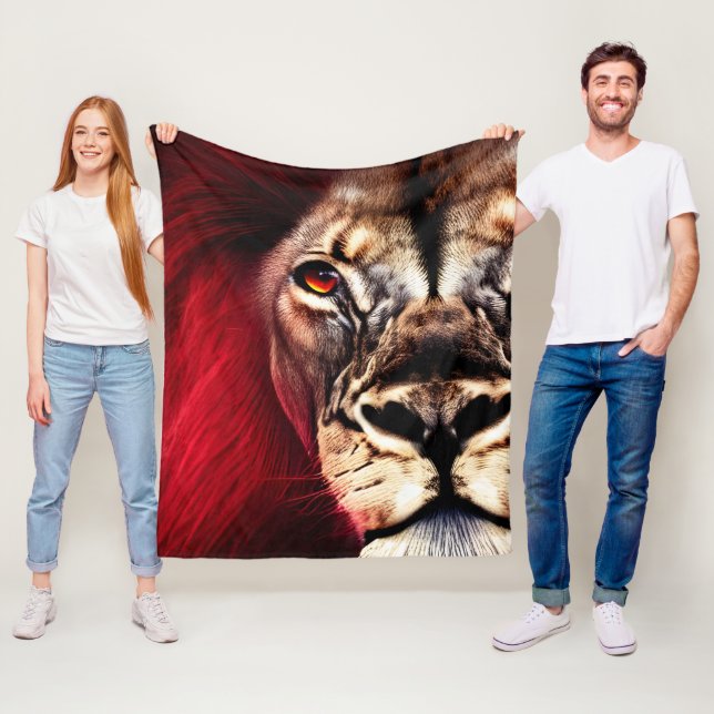 Manta Polar Sorprendente león masculino salvaje (In situ)