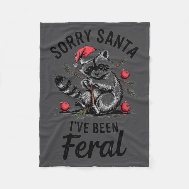 Manta Polar Sorry Santa I’ve Been Feral Funny Raccoon Christma (Anverso)