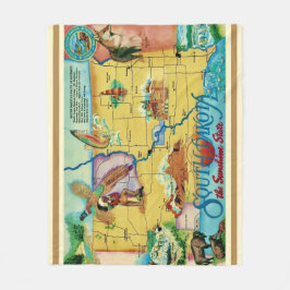 Manta Polar South Dakota State Postcard Throw