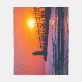 Manta Polar South Haven, MI Lighthouse Fleece Blanket