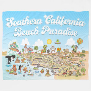 Manta Polar Southern California Beach Paradise Fleece Blanket