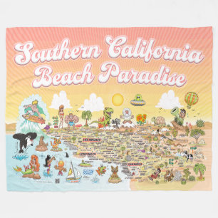 Manta Polar Southern California Beach Paradise Fleece Blanket