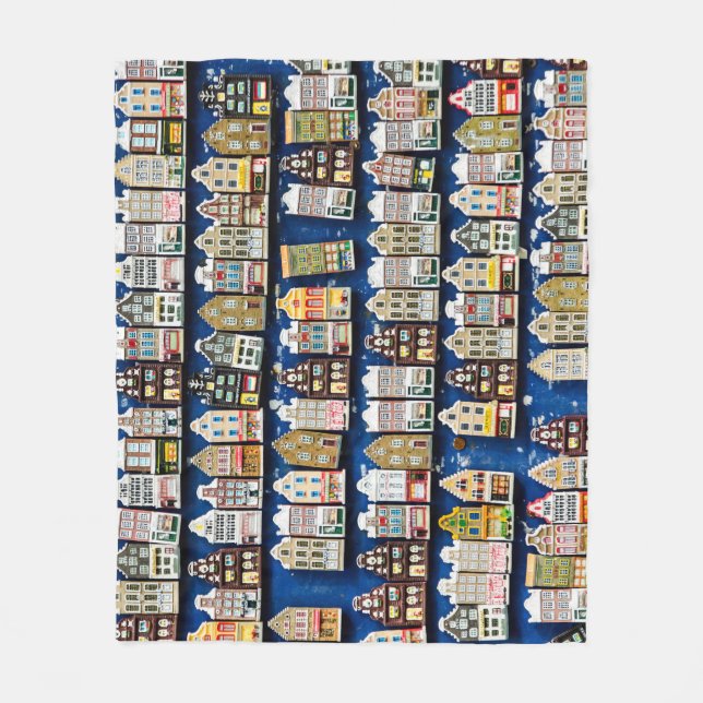 Manta Polar souvenirs holandeses, escena de la calle de Amster (Anverso)