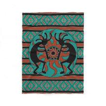 Souwest Design Turquoise Tribal Sun Kokopelli