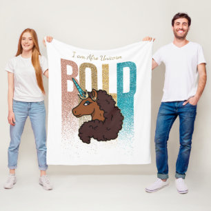 Manta Polar Soy Afro Unicornio Diseño de Purpurina negrita