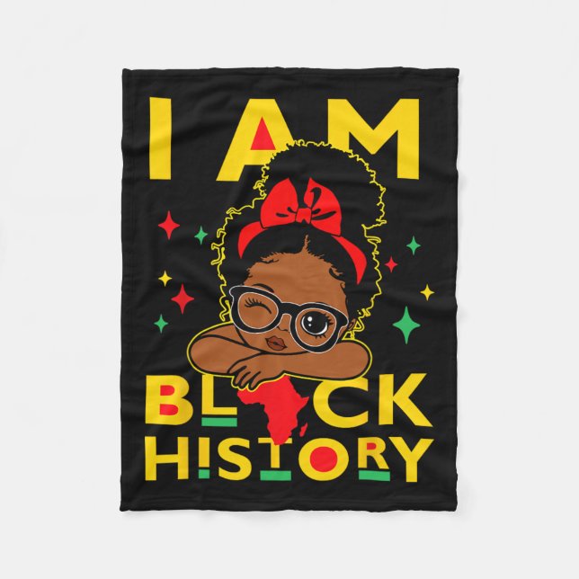 Manta Polar Soy Camisa De Historia Negra Para Niños Chicas Bla (Anverso)