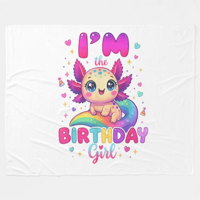 Manta Polar Soy La Cumpleañera Ajolote (Frente (Horizontal))