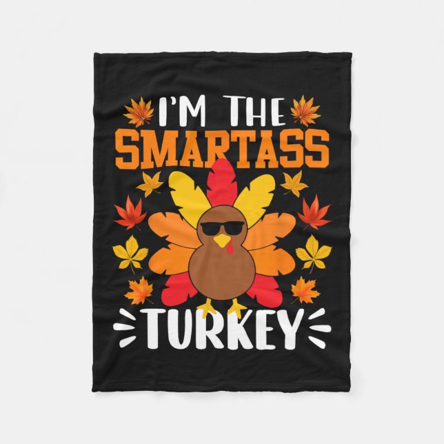 Manta Polar Soy la inteligente Turquía divertida otoño en Than (Anverso)