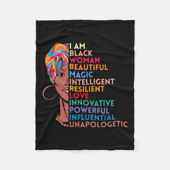 Manta Polar Soy mujer negra africana norteamericana regalo de  (Anverso)