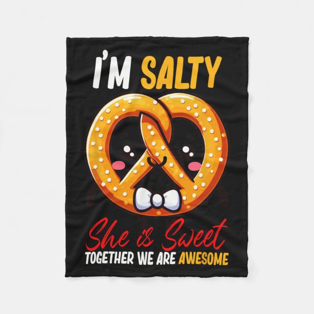 Manta Polar Soy salada, su dulce pretzel juntos es increíble (Anverso)
