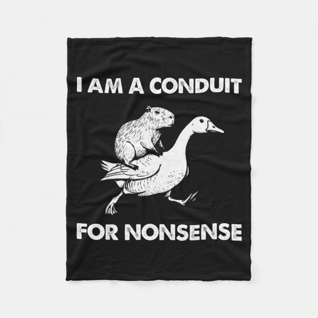 Manta Polar Soy un conducto para el meme de ganso capybara sin (Anverso)