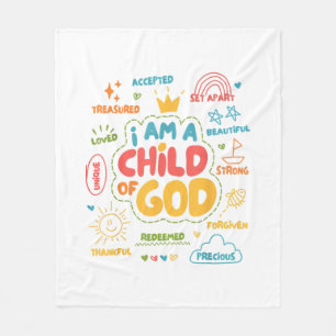 Manta Polar Soy un Niño de Dios Cristiano Retro Jesús Fe De