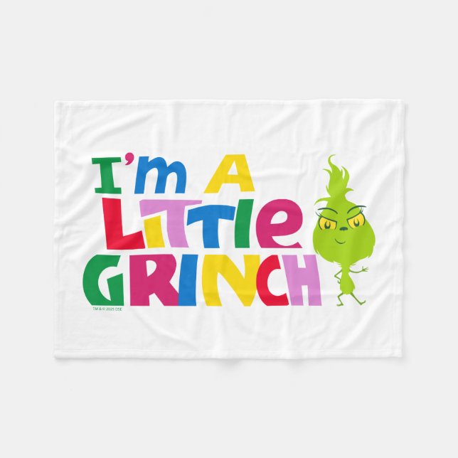 Manta Polar Soy un pequeño Grinch Gráfico Colorido (Frente (Horizontal))