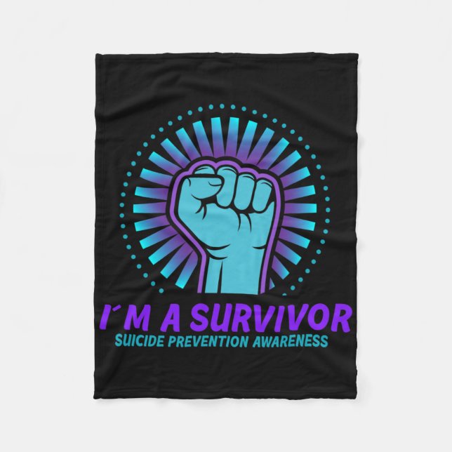 Manta Polar Soy una superviviente de la prevención del suicidi (Anverso)