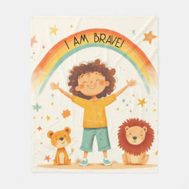 Manta Polar Soy valiente - Afirmación de niños
