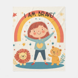 Manta Polar Soy valiente - Afirmación de niños