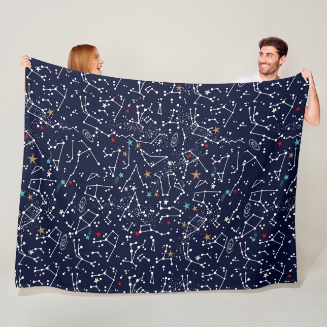 Manta Polar Space Pattern Fleece Blanket (In situ)