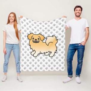Manta Polar Spaniel Tibetano Cervato Perro de Dibujos Animados
