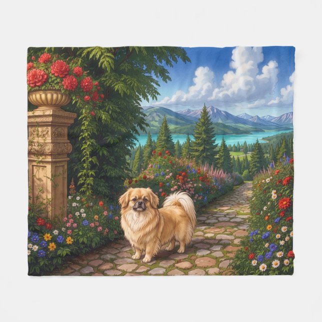 Manta Polar Spaniel Tibetano Renacimiento (Frente (Horizontal))