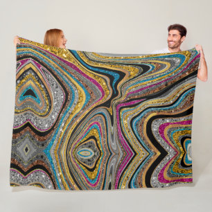 Manta Polar Sparkle Glam arte de mármol purpurinoso de niñas