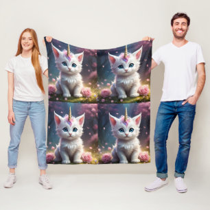 Manta Polar "Sparkle Paws: El encantador Gatito Unicornio"
