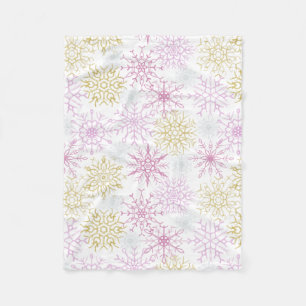 Manta Polar Sparkling Pink Snowflakes