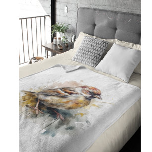 Manta Polar Sparrow de acuarela rusa, personalizado