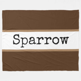Manta Polar SPARROW Fun Modern Wide Brown Stripes Blancas