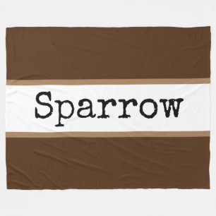 Manta Polar SPARROW Fun Modern Wide Brown Stripes Blancas