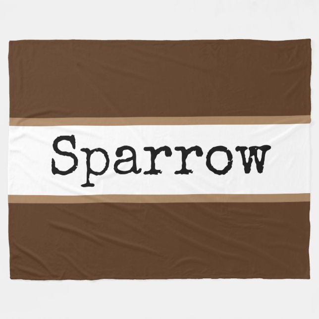 Manta Polar SPARROW Fun Modern Wide Brown Stripes Blancas (Frente (Horizontal))
