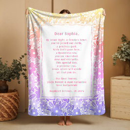 Manta Polar Special Prayer Baptism Fleece Blankets Godchild