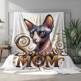 Manta Polar Sphynx Cat Mom Blanket Día de la Madre