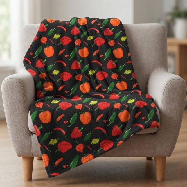 Manta Polar Spicy Peppers Pattern Throw Blanket (Subido por el creador)