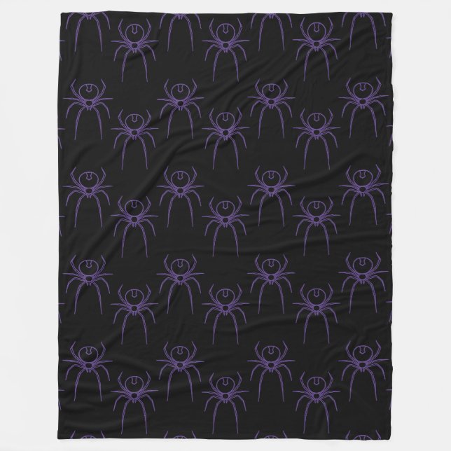 Manta Polar Spider en morado y negro (Anverso)