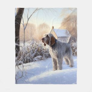 Manta Polar Spinone Italiano Deja que nieve Navidad
