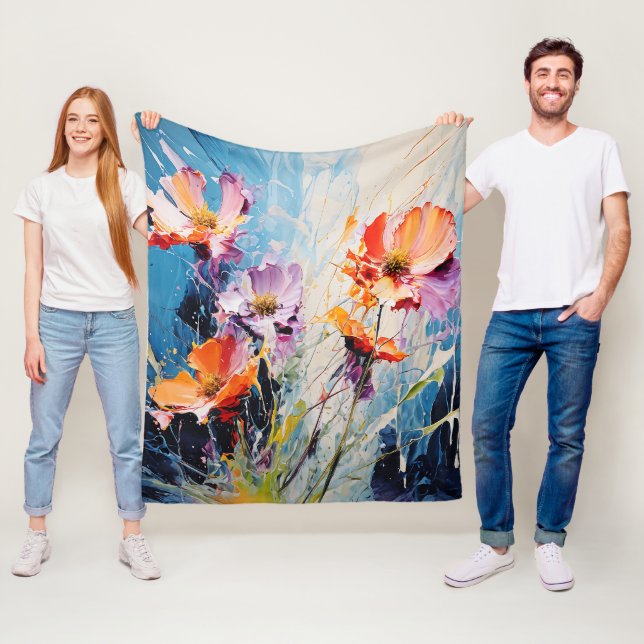 Manta Polar Splash Arte floral (In situ)