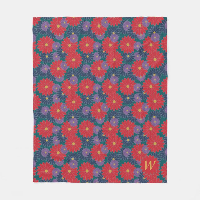 Manta Polar Splashy Fall Floral Fleece Blanket (Anverso)