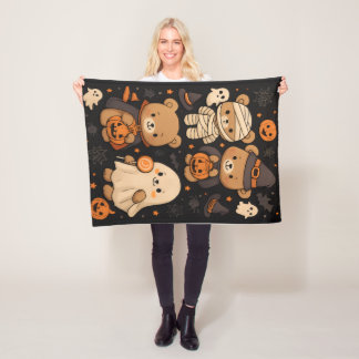 Manta Polar Spooky Cute Teddy Halloween Blanket